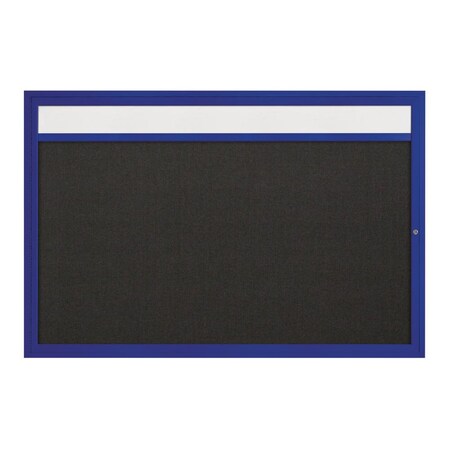 United Visual Products Slim Enclosed Corkboard, 36"x36", Black Alum Frame/Cloud UVEB3636-BLACK-CLOUD